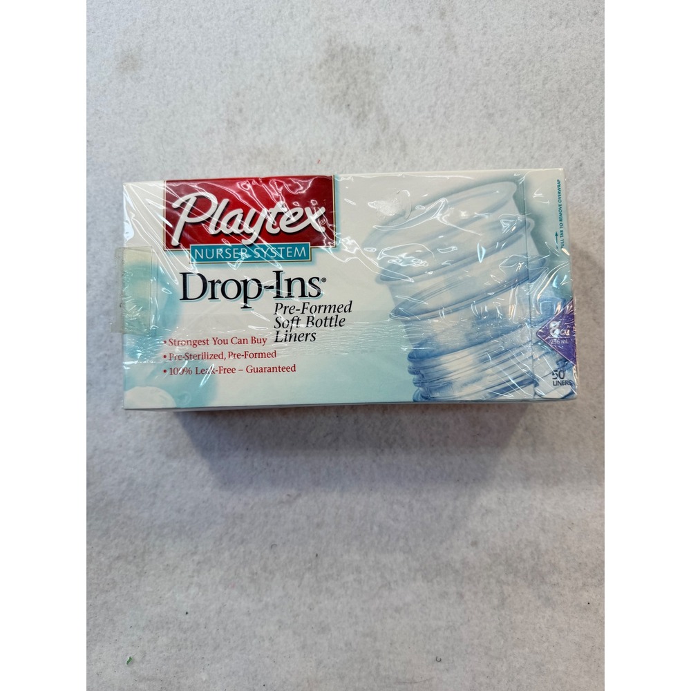 Playtex Nurser System Drop-Ins 8oz Pre-Formed Soft Bottle Liners 50 Count New